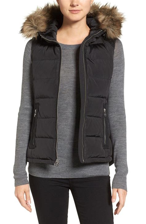 puffer vest women's michael kors|Michael Kors hooded puffer vest.